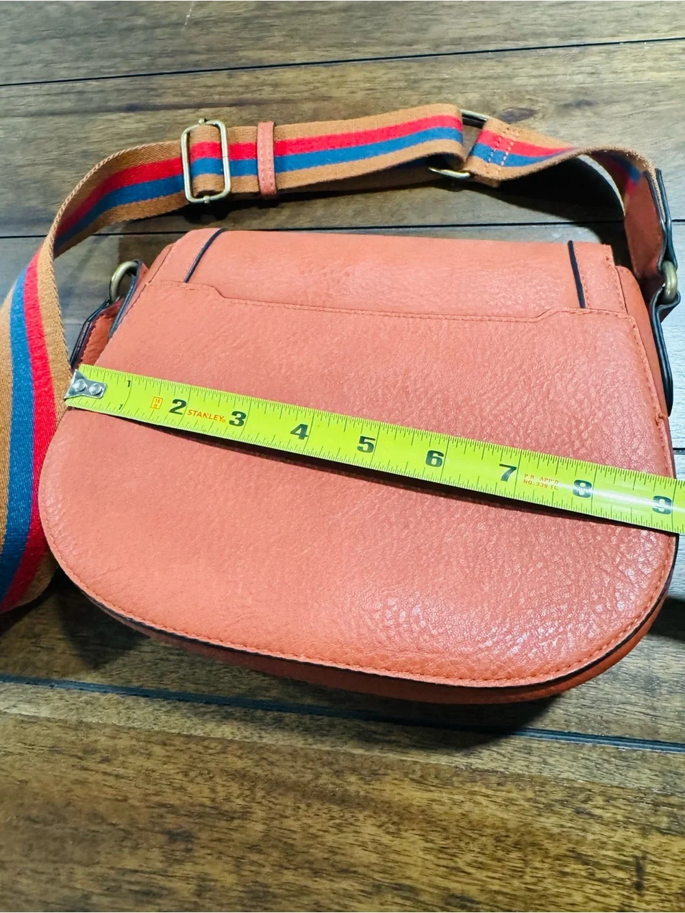 Universal Thread Burnt Orange Crossbody with Rainbow Strap